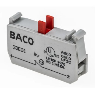 BACO Series Contact Block 600V 1 NC Screw Terminal 10A IP20 33E01