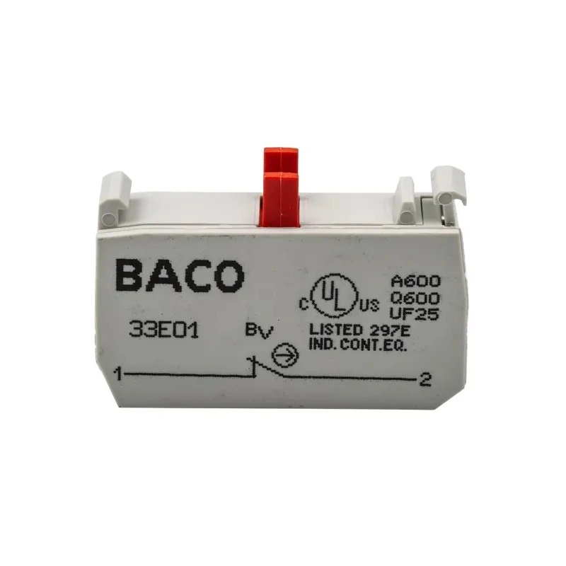 BACO Series Contact Block 600V 1 NC Screw Terminal 10A IP20 33E01