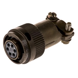 ITT Cannon KPT Series Copper Alloy Straight 6 Way Cable MIL Spec Circular Connector, 850V DC, 7.5A, Bayonet KPT06F10-6S