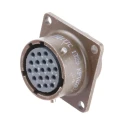 ITT Cannon KPT Copper Alloy Straight MIL Spec Circular Connector, 19 Contacts, Female, Box Mount, 7.5A, 850V KPT02E14-19S