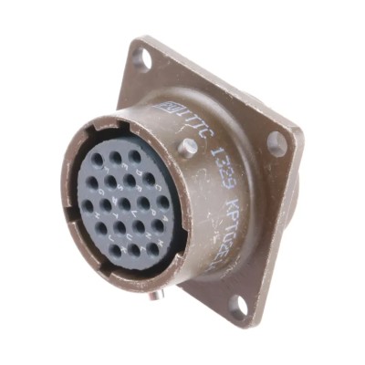 ITT Cannon KPT Copper Alloy Straight MIL Spec Circular Connector, 19 Contacts, Female, Box Mount, 7.5A, 850V KPT02E14-19S