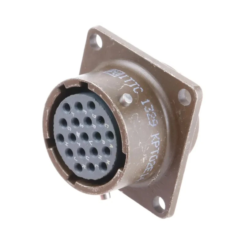 ITT Cannon KPT Copper Alloy Straight MIL Spec Circular Connector, 19 Contacts, Female, Box Mount, 7.5A, 850V KPT02E14-19S