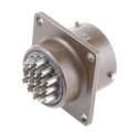 ITT Cannon KPT Copper Alloy Straight MIL Spec Circular Connector, 19 Contacts, Female, Box Mount, 7.5A, 850V KPT02E14-19S