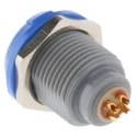 LEMO Redel P Series Circular Connector 4 Contacts, Panel Mount, Socket, Female, IP50, 8A, 600V PKG.M0.4GL.LA