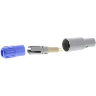 Lemo Redel P Series Circular Connector 4 Contacts 14 mm Cable Plug Male IP50 PAG.M0.4GL.AC52A