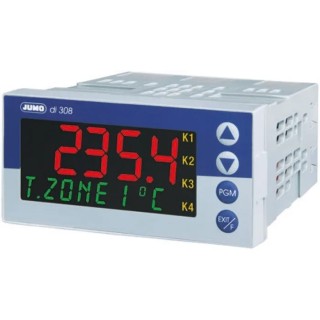 Jumo di 308 LCD Multi-Function Panel Meter for Current, Pressure, Voltage, Temperature, 48 × 96 mm 701550/181-000-23/000