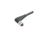 binder 3 Way Right Angle to Unterminated 4 Way Female Sensor Actuator Cable, 2 m, Polyurethane Jacket, Black 79-3104-32-03