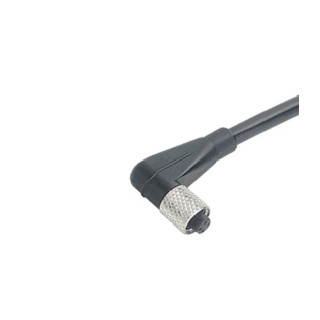 binder 3 Way Right Angle to Unterminated 4 Way Female Sensor Actuator Cable, 2 m, Polyurethane Jacket, Black 79-3104-32-03