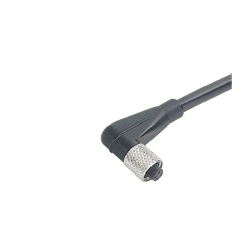 binder 3 Way Right Angle to Unterminated 4 Way Female Sensor Actuator Cable, 2 m, Polyurethane Jacket, Black 79-3104-32-03