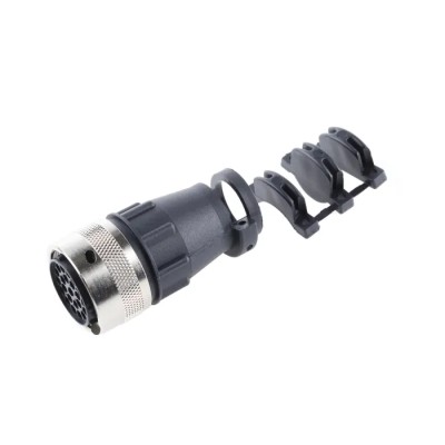 ITT Cannon 192 Straight Circular Connector Backshell Strain Relief, Nylon, 23 Contacts, QM Range, Female, Black 192991-0516