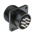 Amphenol Industrial MIL Spec Circular Connector Copper Alloy Straight Box Mount Female, Male, 10 Contacts, Black MS3102A