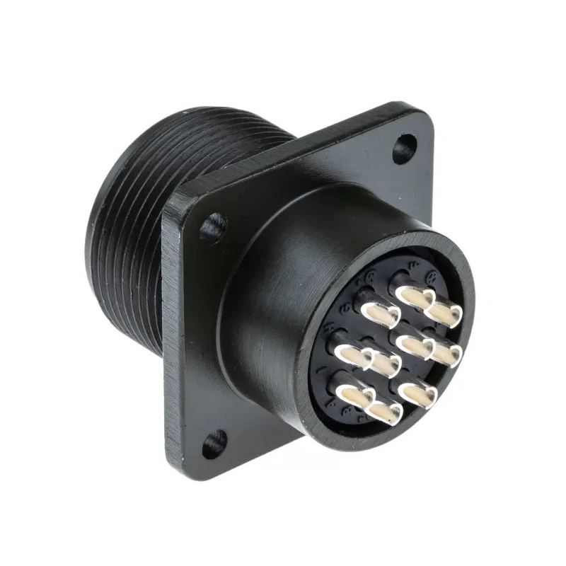 Amphenol Industrial MIL Spec Circular Connector Copper Alloy Straight Box Mount Female, Male, 10 Contacts, Black MS3102A