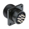 Amphenol Industrial MIL Spec Circular Connector Copper Alloy Straight Box Mount Female, Male, 10 Contacts, Black MS3102A