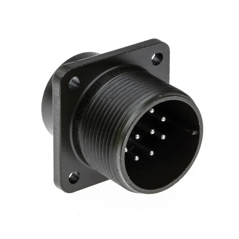 Amphenol Industrial MIL Spec Circular Connector Copper Alloy Straight Box Mount Female, Male, 10 Contacts, Black MS3102A