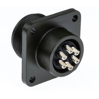 Amphenol Industrial MIL Spec Circular Connector, Copper Alloy Box Mount, 6 Female Contacts, IP67 MS3102A