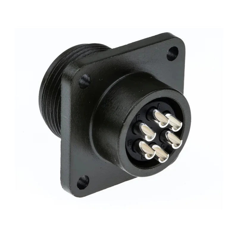 Amphenol Industrial MIL Spec Circular Connector, Copper Alloy Box Mount, 6 Female Contacts, IP67 MS3102A