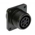 Amphenol Industrial MIL Spec Circular Connector, Copper Alloy Box Mount, 6 Female Contacts, IP67 MS3102A
