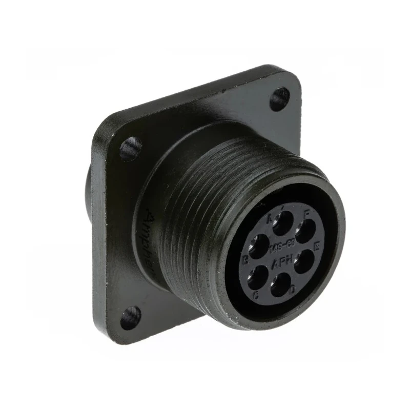 Amphenol Industrial MIL Spec Circular Connector, Copper Alloy Box Mount, 6 Female Contacts, IP67 MS3102A