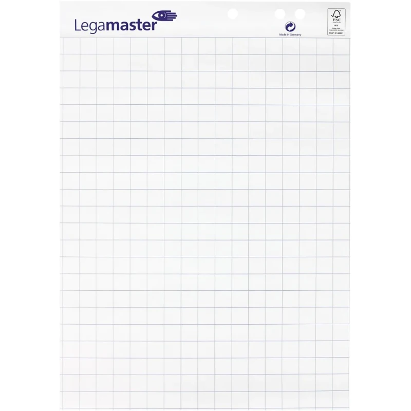 Legamaster Graph A1 Flip Chart 20 Sheets, Grid Paper, 98 x 65 cm, FSC, Micro-Perforated, 1565-00