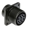 Amphenol Industrial MIL Spec Circular Connector, 10 Way, Box Mount, Female, Copper Alloy, IP67, 250/700V AC, Straight MS3102A
