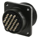 Amphenol Industrial MIL Spec Circular Connector, Female, Box Mount, Copper Alloy, 19 Way, Straight MS3102A