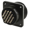 Amphenol Industrial MIL Spec Circular Connector, Female, Box Mount, Copper Alloy, 19 Way, Straight MS3102A