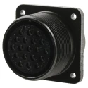 Amphenol Industrial MIL Spec Circular Connector, Female, Box Mount, Copper Alloy, 19 Way, Straight MS3102A