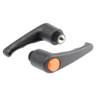 RS PRO Stainless Steel Clamping Lever, M8 x 12 mm, Thermoplastic Handle, Black 478-210