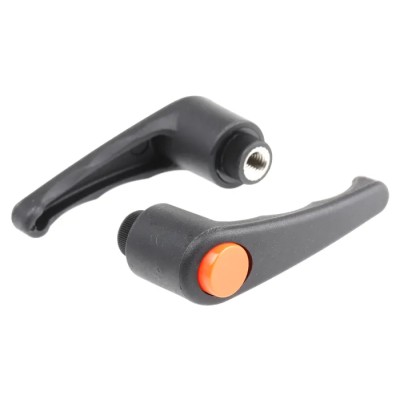 RS PRO Stainless Steel Clamping Lever, M8 x 12 mm, Thermoplastic Handle, Black 478-210