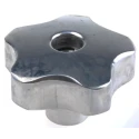 NEUTRAL Aluminium Clamping Knob, Multiple Lobes, Threaded Through Hole, 60 mm Diameter, Silver 478-400