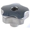 NEUTRAL Aluminium Clamping Knob, Multiple Lobes, Threaded Through Hole, 60 mm Diameter, Silver 478-400