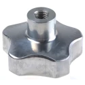 NEUTRAL Aluminium Clamping Knob, Multiple Lobes, Threaded Through Hole, 60 mm Diameter, Silver 478-400