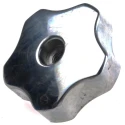 Elesa Silver Aluminium Multiple Lobes Clamping Knob 40 mm Diameter, Threaded Through Hole, 19 mm Thread Length 478-422