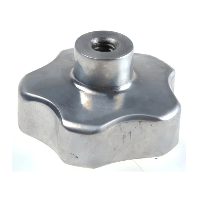 Elesa Silver Aluminium Multiple Lobes Clamping Knob 40 mm Diameter, Threaded Through Hole, 19 mm Thread Length 478-422