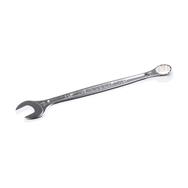 Facom Combination Spanner 4 to 41 mm, Satin Chrome Finish, 180 mm Length, 12-Point, 15° Offset, Metric 440.14