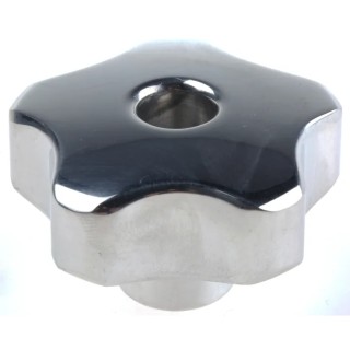 RS PRO Silver Aluminium Multiple Lobes Clamping Knob M10 Threaded Through Hole 50 mm 478-387
