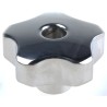 RS PRO Silver Aluminium Multiple Lobes Clamping Knob M10 Threaded Through Hole 50 mm 478-387