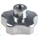 RS PRO Silver Aluminium Multiple Lobes Clamping Knob M10 Threaded Through Hole 50 mm 478-387