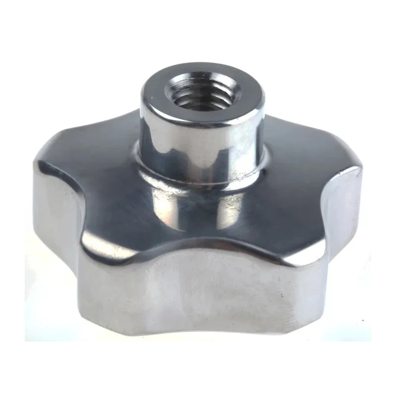 RS PRO Silver Aluminium Multiple Lobes Clamping Knob M10 Threaded Through Hole 50 mm 478-387