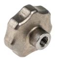 RS PRO Silver 304 Stainless Steel Multiple Lobes Clamping Knob, M6 Threaded Through Hole 478-939