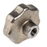 RS PRO Silver 304 Stainless Steel Multiple Lobes Clamping Knob, M6 Threaded Through Hole 478-939