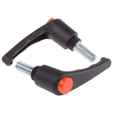RS PRO Stainless Steel Clamping Lever M12 x 30 mm, Male Thread, Thermoplastic Handle, Steel Shaft, 478-933