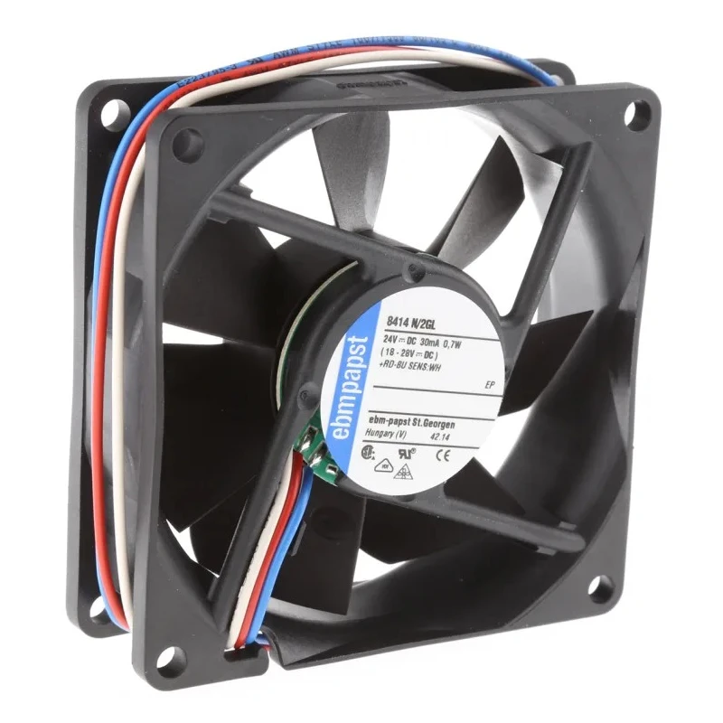 ebm-papst Axial Fan , 24V DC, 33 m³/h Air Flow, 700 mW, 80x80x25 mm, IP20, Sleeve Bearing