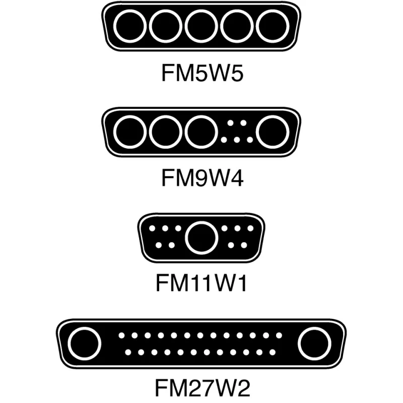 FCT from Molex 24 Way Straight Panel Mount D-Sub Connector Male FM24W7P-K120 / 1731070069