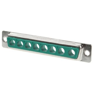 FCT from Molex 8 Way Straight Panel Mount D-Sub Connector Male FM8W8P-K120 / 1727040037, 5A, 1000V, Steel Shell