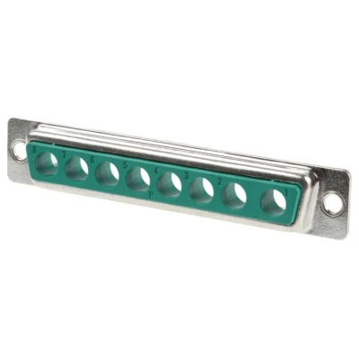 FCT from Molex 8 Way Straight Panel Mount D-Sub Connector Male FM8W8P-K120 / 1727040037, 5A, 1000V, Steel Shell