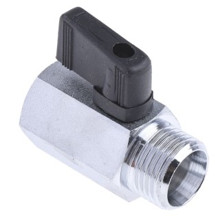 RS PRO Chrome Plated Brass Hydraulic Ball Valve, 1/2 Inch, 2 Ports, Threaded, 30 Bar, S35 Series 486-356