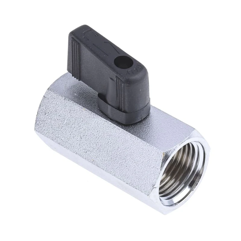 RS PRO Chrome Plated Brass Hydraulic Ball Valve, Threaded G, 1/2 Inch, 30 Bar, Mini, S35 Series 486-350