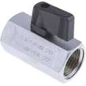 RS PRO Chrome Plated Brass Hydraulic Ball Valve, Threaded G, 1/2 Inch, 30 Bar, Mini, S35 Series 486-350