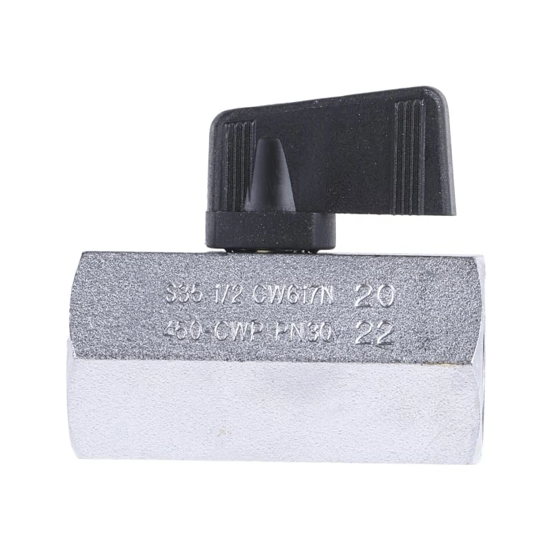 RS PRO Chrome Plated Brass Hydraulic Ball Valve, Threaded G, 1/2 Inch, 30 Bar, Mini, S35 Series 486-350
